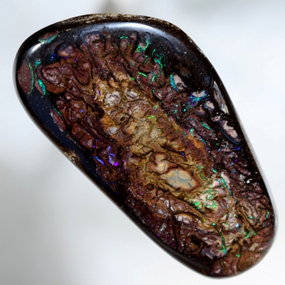 SOLID BOULDER OPAL HUGE 54ct Sparkling green and purple amongst patterned boulder opal SEE VIDEO